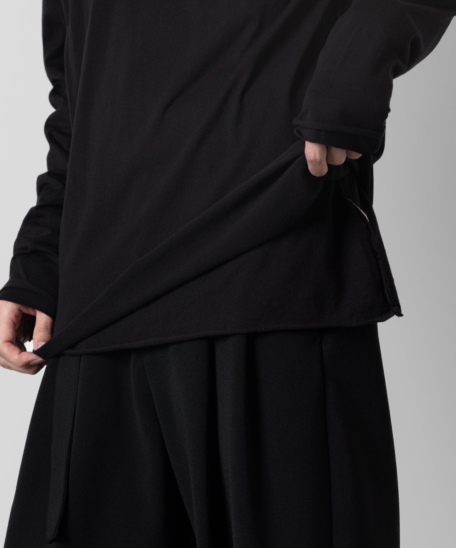 【ATTACHMENT】ATTACHMENT アタッチメントの80/2 PIMA CO JERSEY SLIM FIT LAYERED L/S TEE - BLACK 公式通販サイトsession福岡セレクトショップ