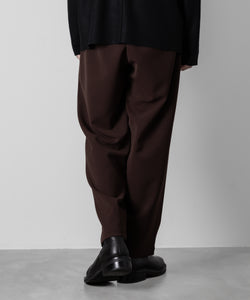 ATTACHMENT アタッチメントのPE STRETCH DOUBLE CLOTH BELTED TAPERED FIT TROUSERS - BROWN 公式通販サイトsession福岡セレクトショップ