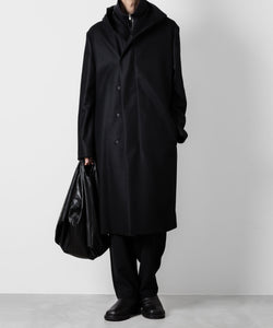 ATTACHMENT アタッチメントの限定2/90 SUPER120S MALTON ZIPUP HOODED COAT - BLACKの公式通販サイトsession福岡セレクトショップ
