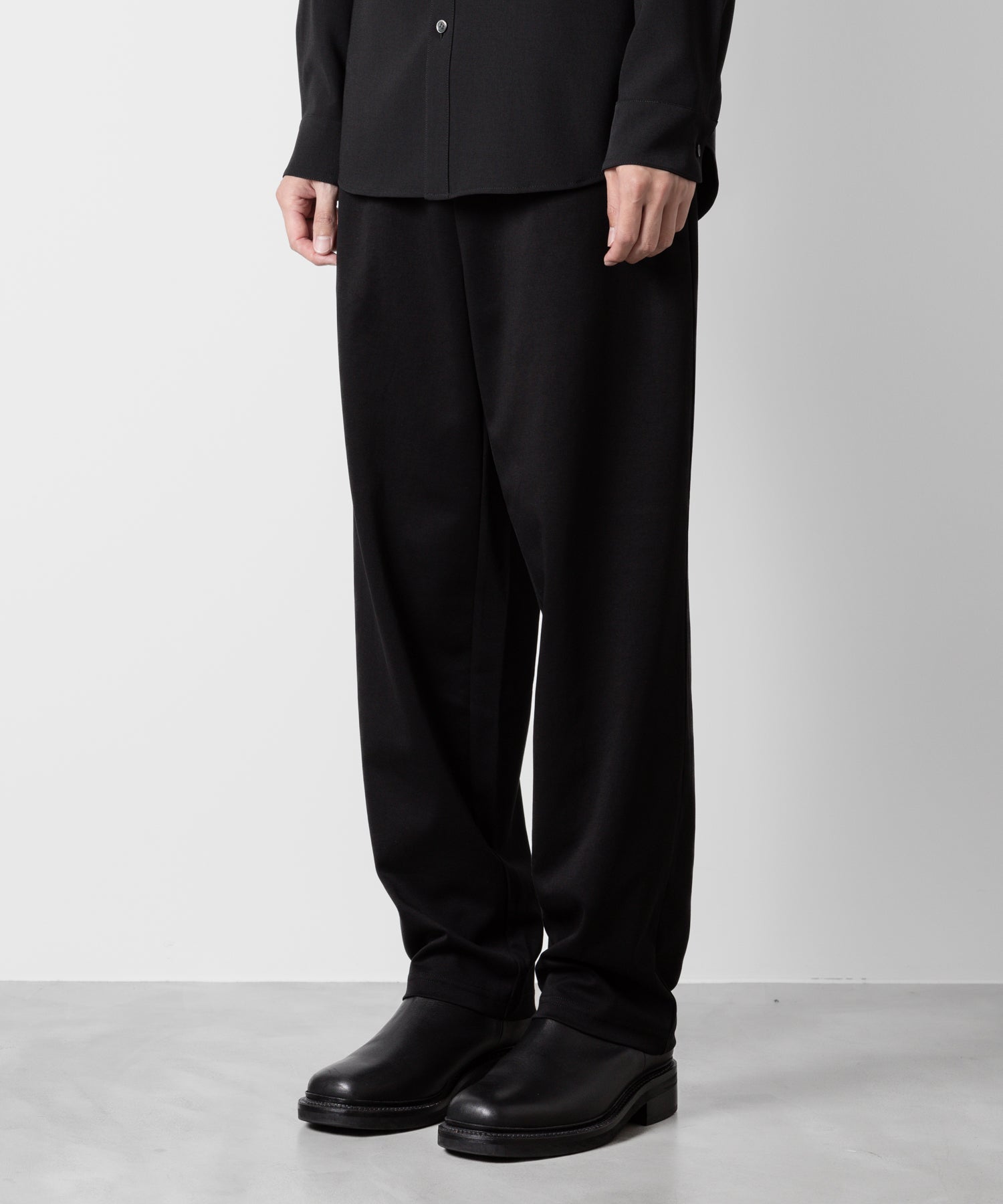 ATTACHMENT アタッチメントのCOTTON DOUBLE FACE LOUNGE TROUSERS - BLACK  公式通販サイトsession福岡セレクトショップ