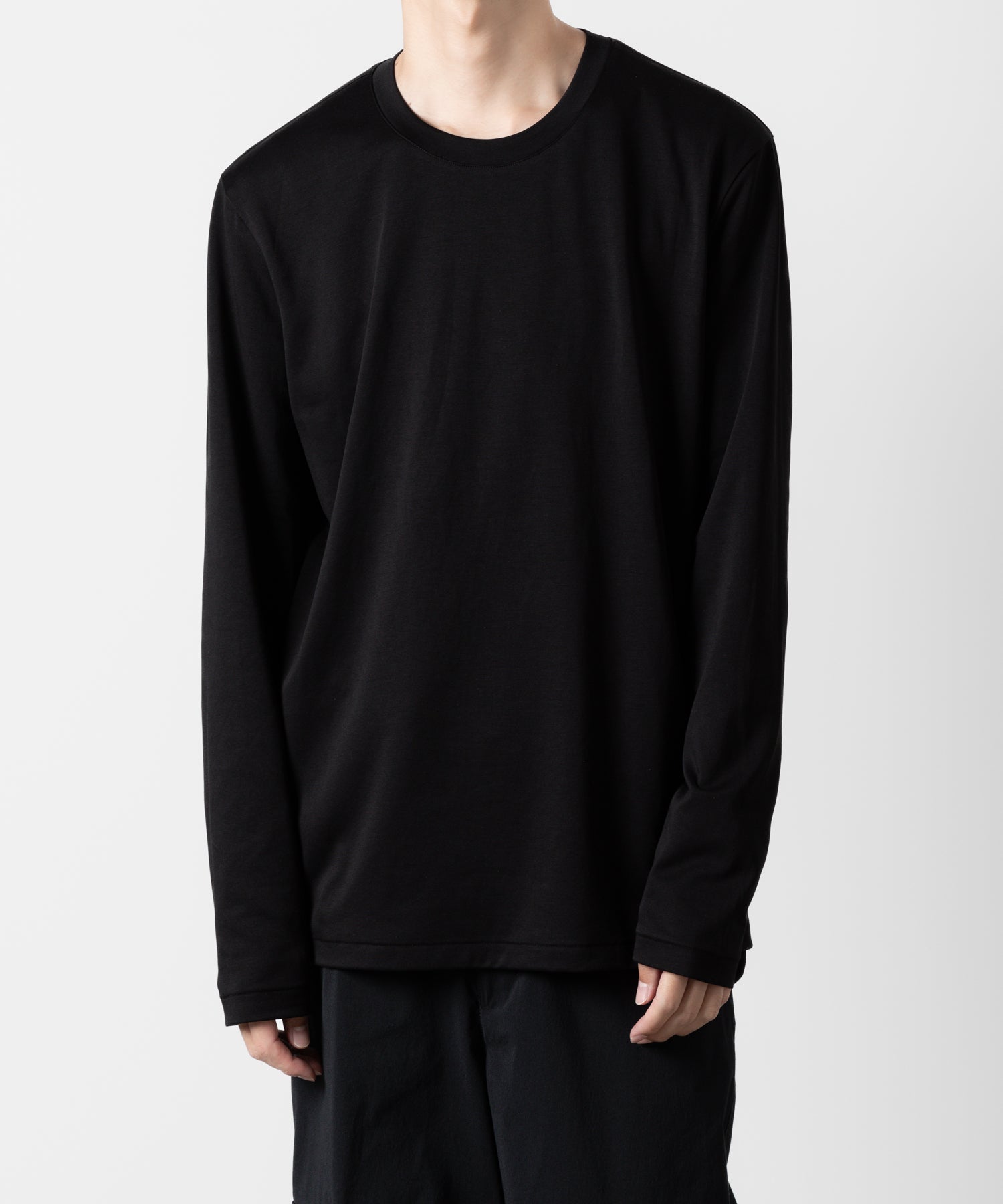 ATTACHMENT アタッチメントのCOTTON DOUBLE FACE SLIM FIT L/S TEE - BLACK  公式通販サイトsession福岡セレクトショップ