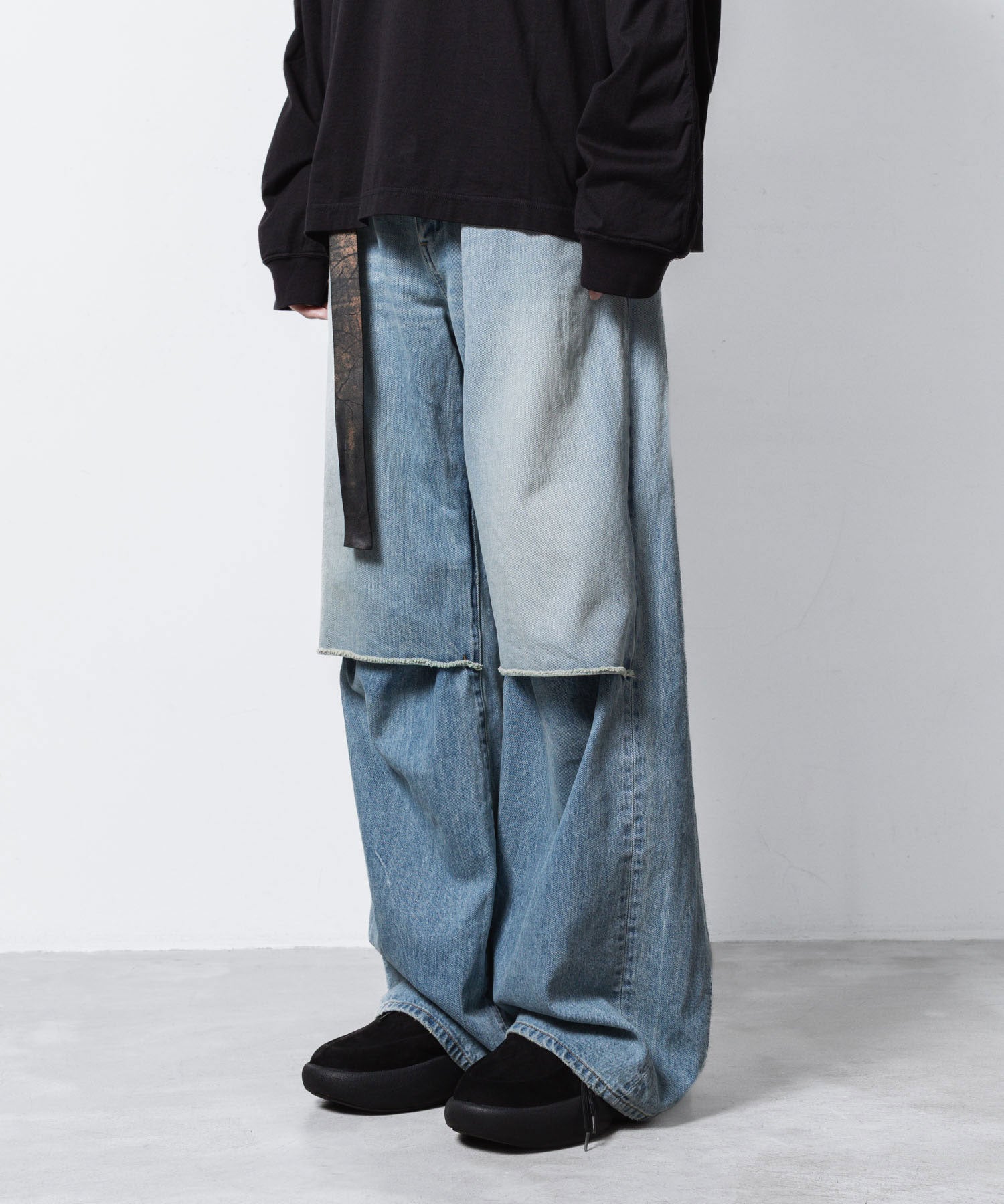 VEIN ヴェインの11OZ DENIM CUT OFF BAGGY TROUSERS - L.NAVYの公式通販サイトsession福岡セレクトショップ