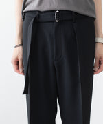 画像をギャラリービューアに読み込む, ATTACHMENT アタッチメントのPE STRETCH DOUBLE CLOTH BELTED STRAIGHT TROUSERS - BLACKの公式通販サイトsession福岡セレクトショップ
