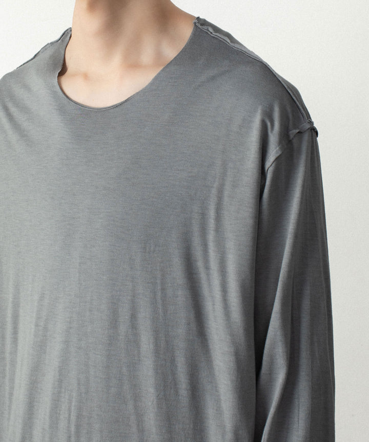 ATTACHMENT アタッチメントのCO/CU JERSEY SLIM FIT LAYERED L/S TEE - KHAKI GRAYの公式通販サイトsession福岡セレクトショップ