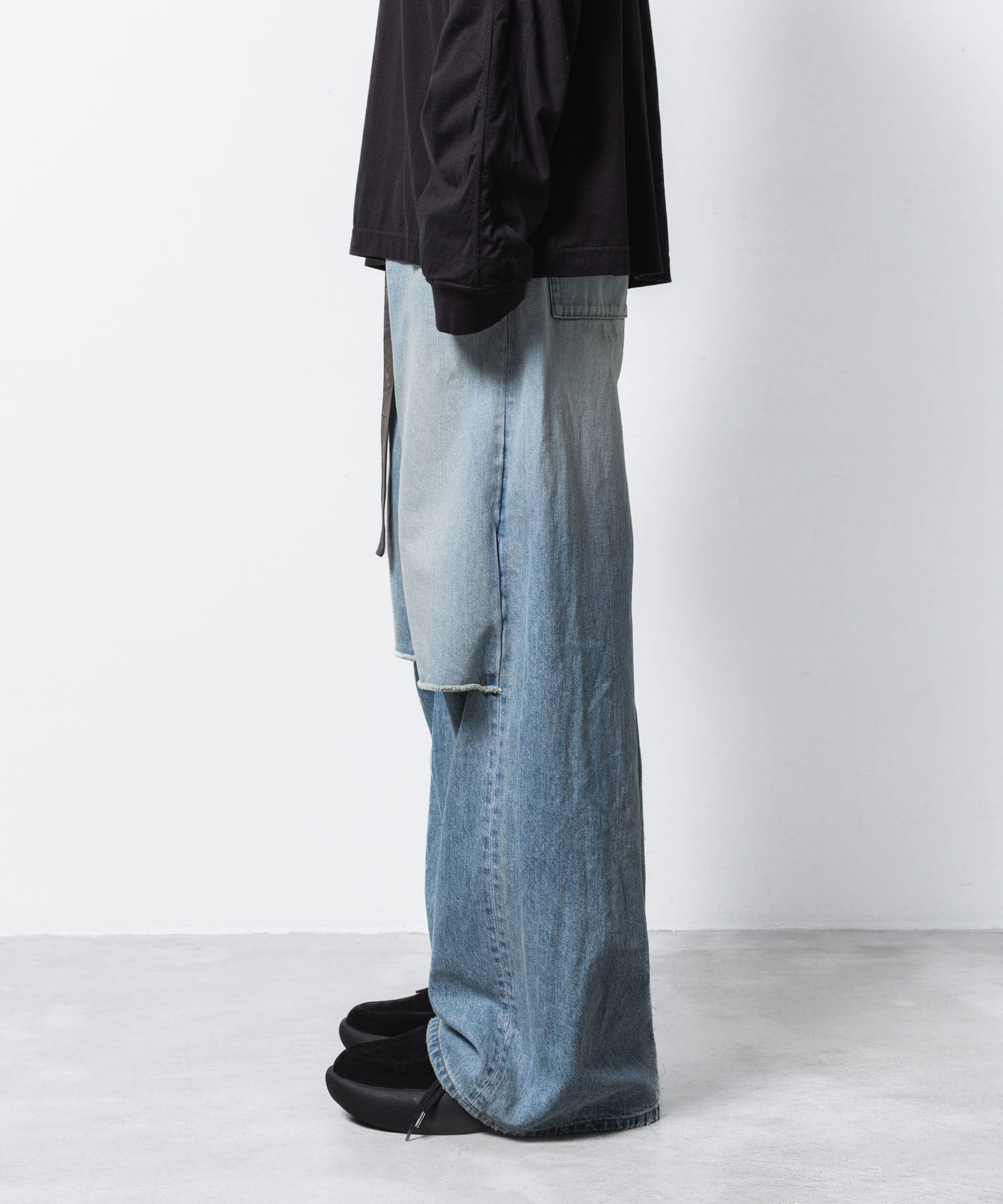 VEIN ヴェインの11OZ DENIM CUT OFF BAGGY TROUSERS - L.NAVYの公式通販サイトsession福岡セレクトショップ