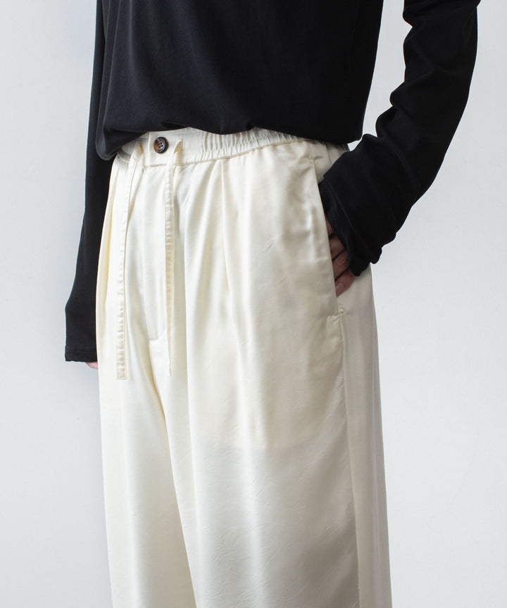 ATTACHMENT アタッチメントのCU/PE FIBRIL SATIN EASY TROUSERS - OFF WHITEの公式通販サイトsession福岡セレクトショップ