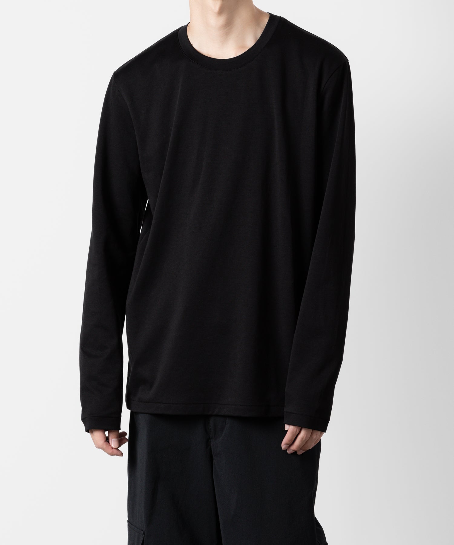 ATTACHMENT アタッチメントのCOTTON DOUBLE FACE SLIM FIT L/S TEE - BLACK  公式通販サイトsession福岡セレクトショップ