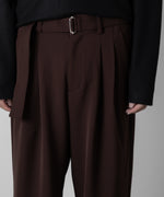 画像をギャラリービューアに読み込む, ATTACHMENT アタッチメントのPE STRETCH DOUBLE CLOTH BELTED TAPERED FIT TROUSERS - BROWN 公式通販サイトsession福岡セレクトショップ
