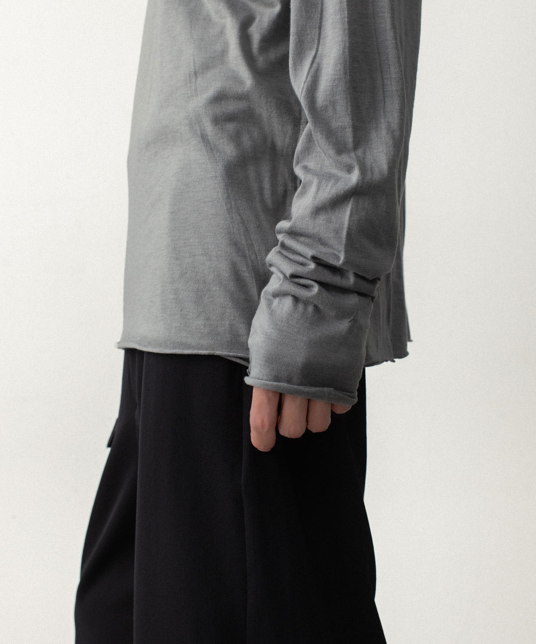 ATTACHMENT アタッチメントのCO/CU JERSEY SLIM FIT LAYERED L/S TEE - KHAKI GRAYの公式通販サイトsession福岡セレクトショップ