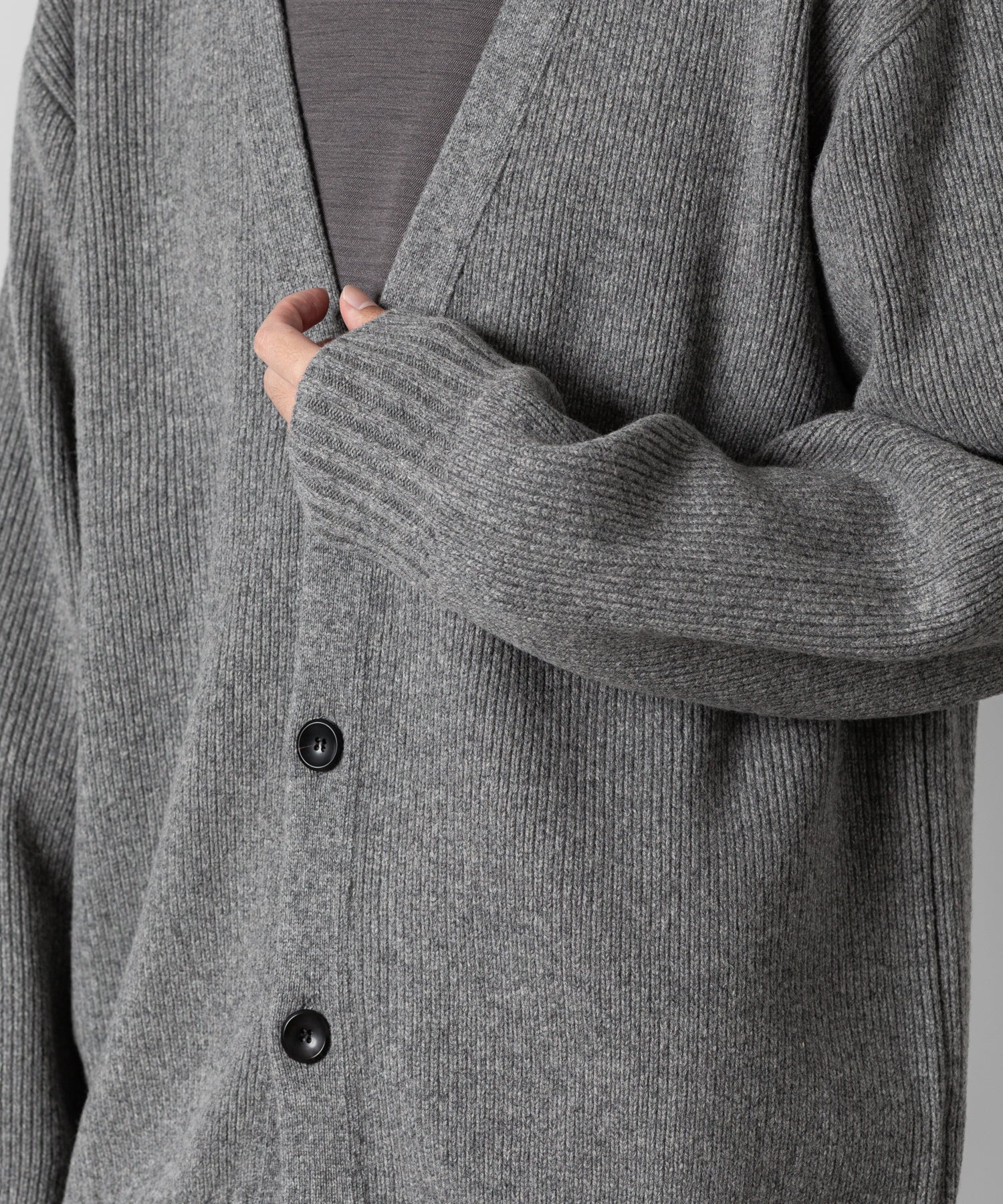 ATTACHMENT アタッチメントのBRITISH WO KNIT CARDIGAN - X.GRAY 公式通販サイトsession福岡セレクトショップ