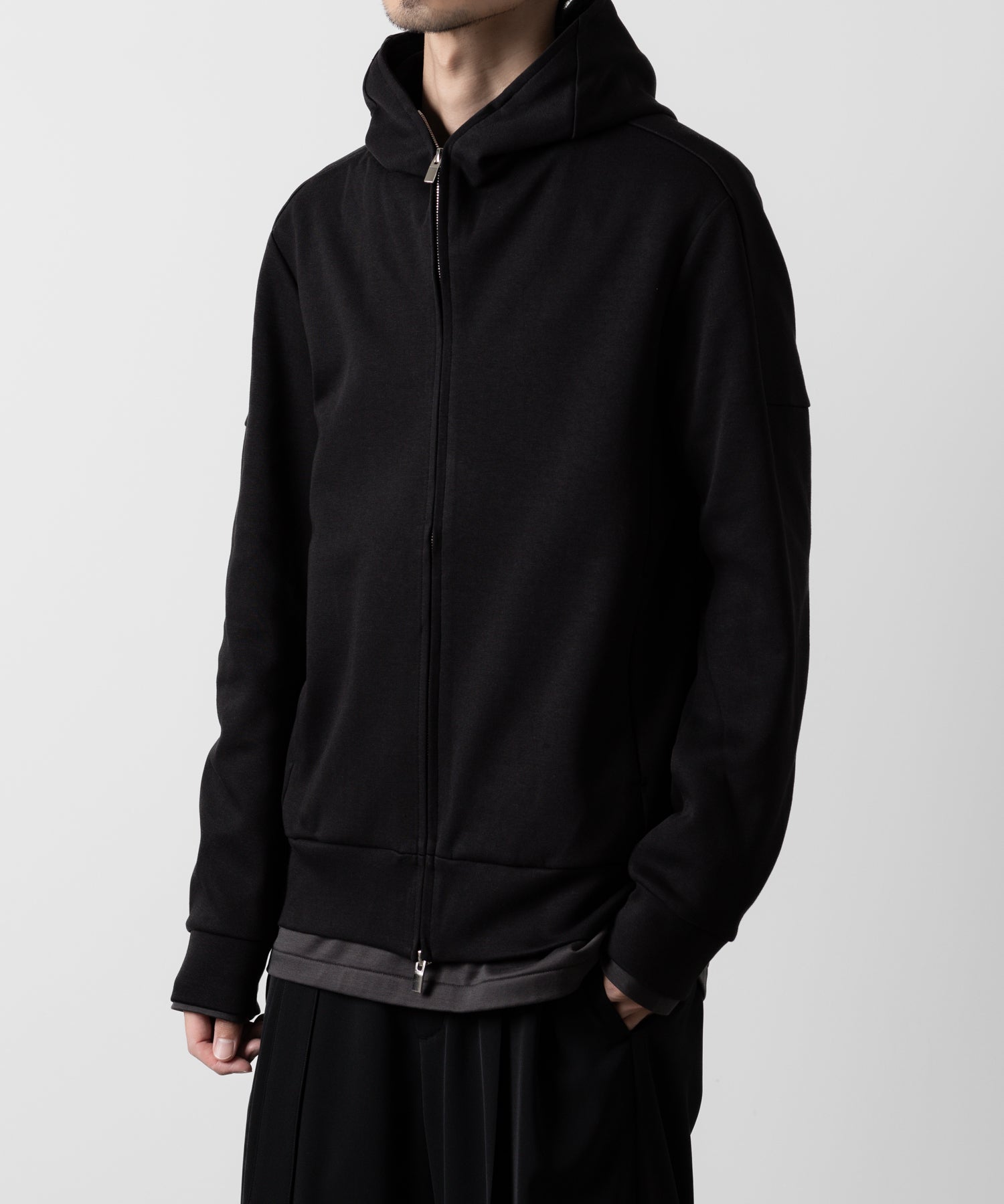 ATTACHMENT アタッチメントの限定CO/PE DOUBLE KNIT ZIP UP HOODIE - BLACKの公式通販サイトsession福岡セレクトショップ