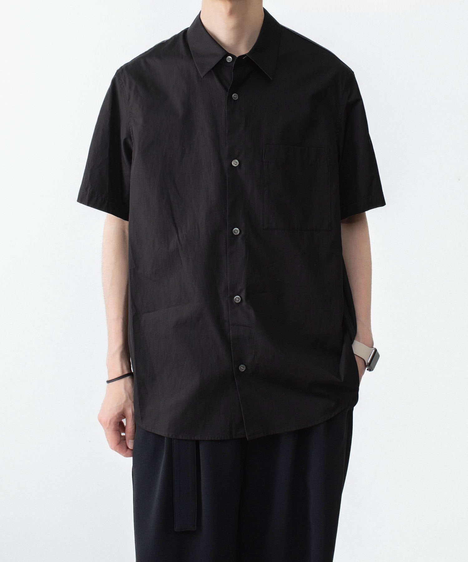ATTACHMENT /アタッチメント】140/2 GIZA BROAD S/S SHIRT - BLACK