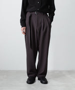 画像をギャラリービューアに読み込む, ATTACHMENT アタッチメントのPE STRETCH DOUBLE CLOTH BELTED WIDE TAPERED TROUSERS - D.BROWNの公式通販サイトsession福岡セレクトショップ
