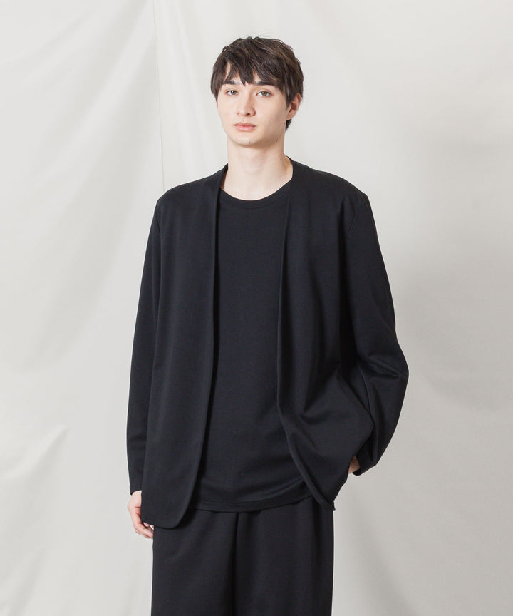 ATTACHMENT アタッチメントのCOTTON DOUBLE FACE COLLARLESS CARDIGAN - BLACKの公式通販サイトsession福岡セレクトショップ