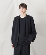 画像をギャラリービューアに読み込む, ATTACHMENT アタッチメントのCOTTON DOUBLE FACE COLLARLESS CARDIGAN - BLACKの公式通販サイトsession福岡セレクトショップ
