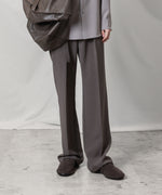 画像をギャラリービューアに読み込む, 【 ATTACHMENT 】PE STRETCH DOUBLE CLOTH BELTED STRAIGHT TROUSERS - D.KH GRAY
