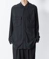 【 ATTACHMENT 】CU/RY FIBRIL TAFFETA PATCH POCKET L/S SHIRT - BLACK