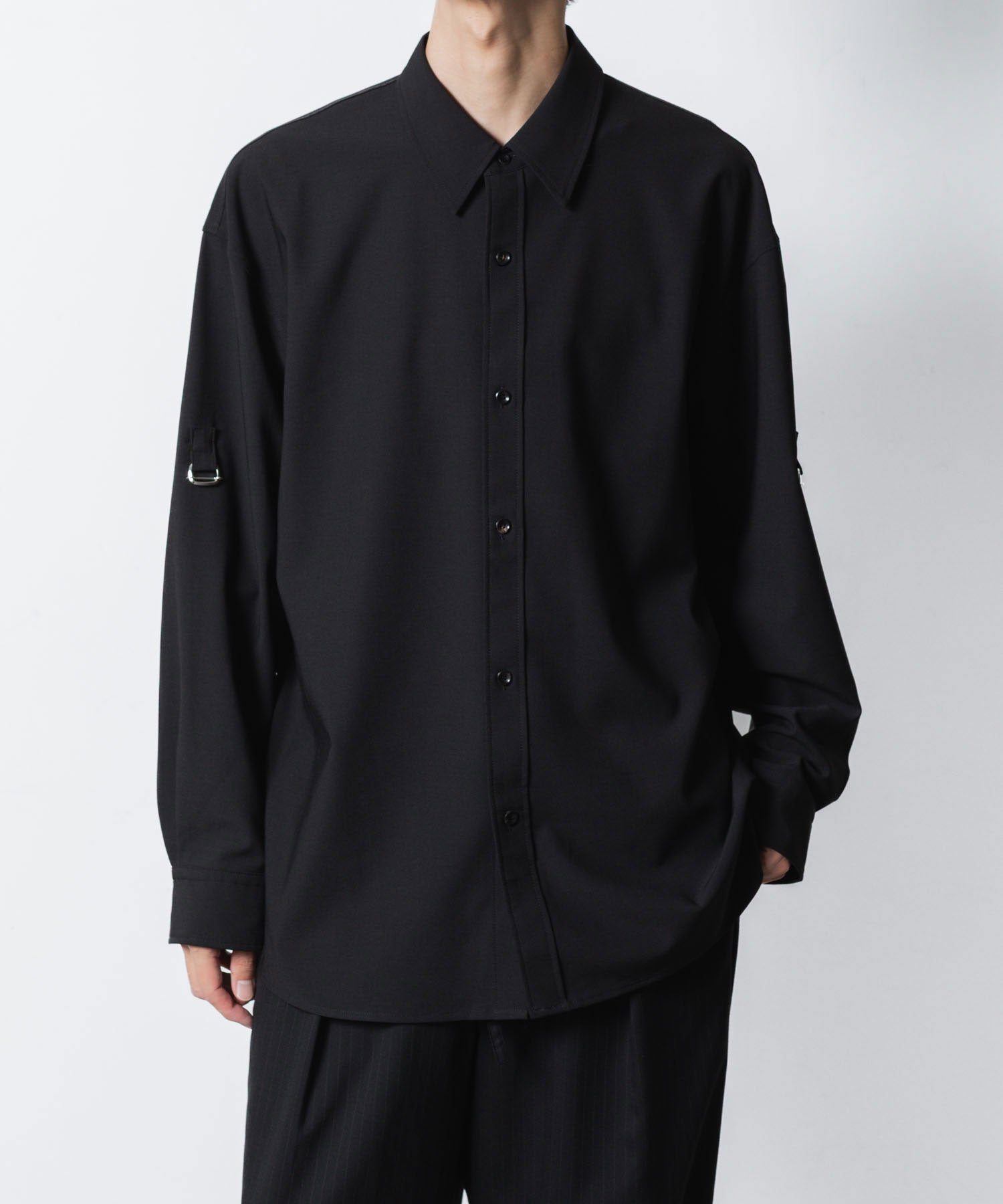 ATTACHMENT アタッチメントのPE/RY STRETCH TROPICAL STRAP SLEEVE L/S SHIRT - BLACKの公式通販サイトsession福岡セレクトショップ