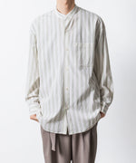 画像をギャラリービューアに読み込む, ATTACHMENT アタッチメントのCU/CO STRIPE TWILL BANDCOLLAR L/S SHIRT - S.GREENの公式通販サイトsession福岡セレクトショップ
