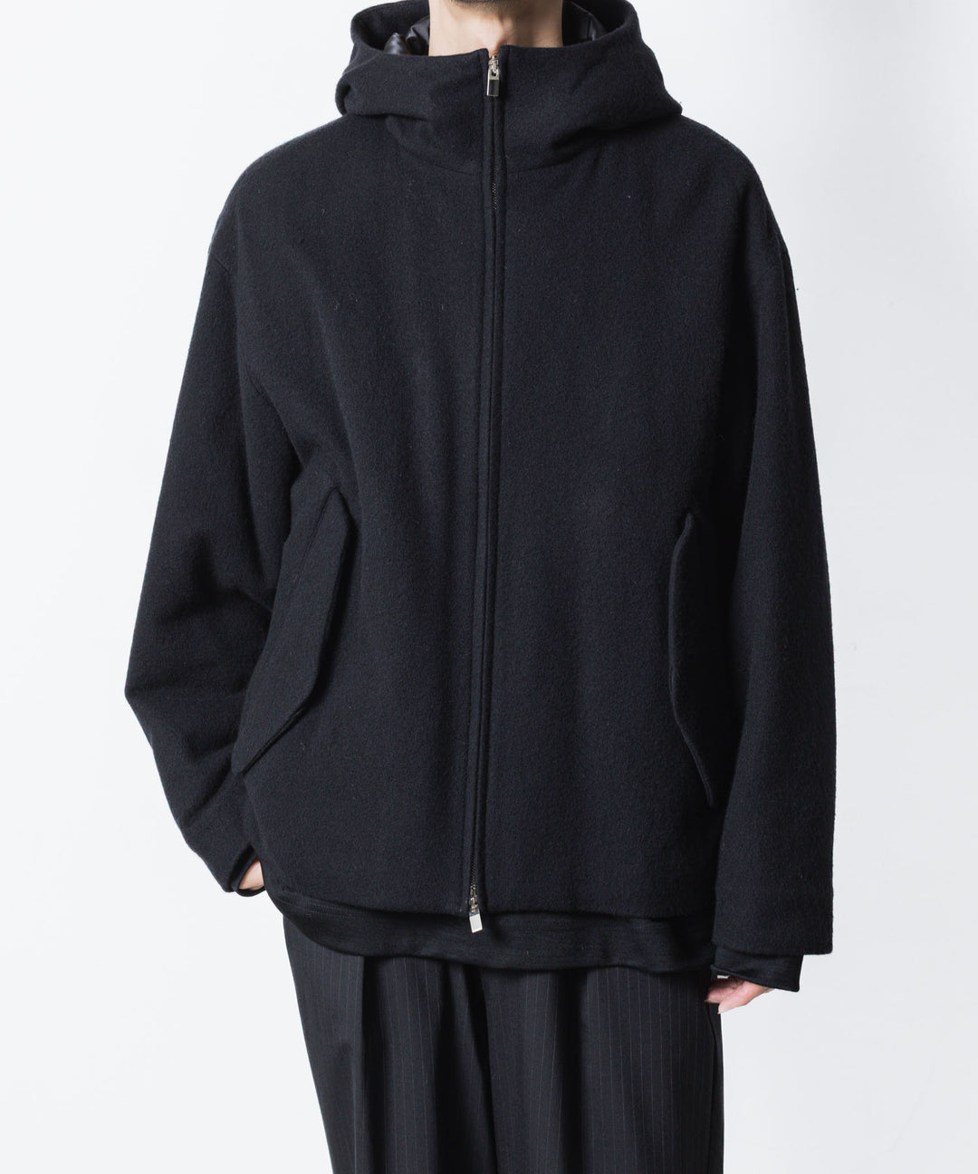 ATTACHMENT アタッチメントのWOOL SHAGGY PADDING HOODED JACKET - BLACKの公式通販サイトsession福岡セレクトショップ