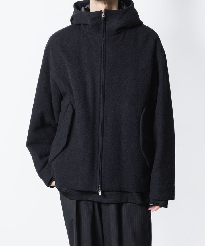 ATTACHMENT アタッチメントのWOOL SHAGGY PADDING HOODED JACKET - BLACKの公式通販サイトsession福岡セレクトショップ