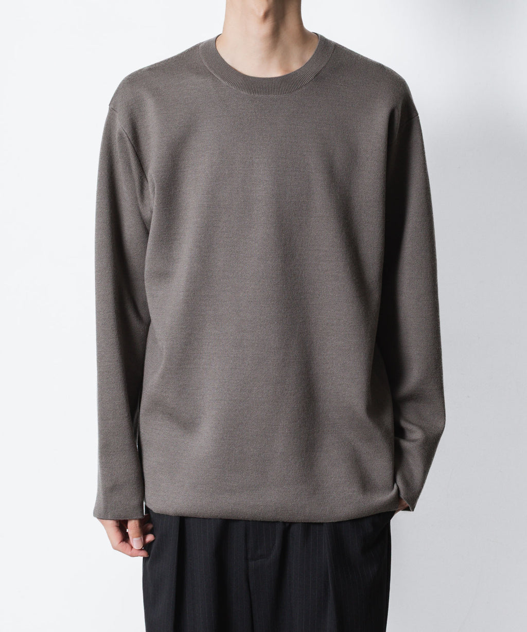 ATTACHMENT アタッチメントのWOxPE DOUBLE FACE KNIT CREW NECK PULLOVER - KHAKI GRAYの公式通販サイトsession福岡セレクトショップ