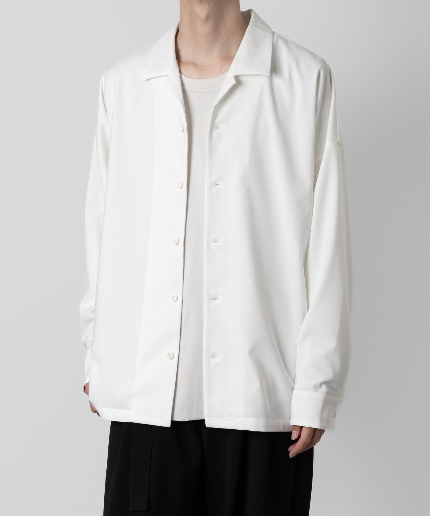 ATTACHMENT アタッチメントのPE/RY STRETCH TROPICAL OVERSIZED OPENCOLLAR L/S SHIRT - WHITE 公式通販サイトsession福岡セレクトショップ