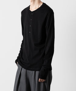 ATTACHMENT アタッチメントのSVIN CO RIB HENLEY NECK L/S TEE - BLACK 公式通販サイトsession福岡セレクトショップ