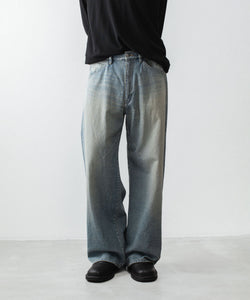 KAZUYUKI KUMAGAI ATTACHMENT 11ozワイドデニム ATTACHMENT /アタッチメント】11OZ DENIM WIDE JEANS - L.NAVY | 公式
