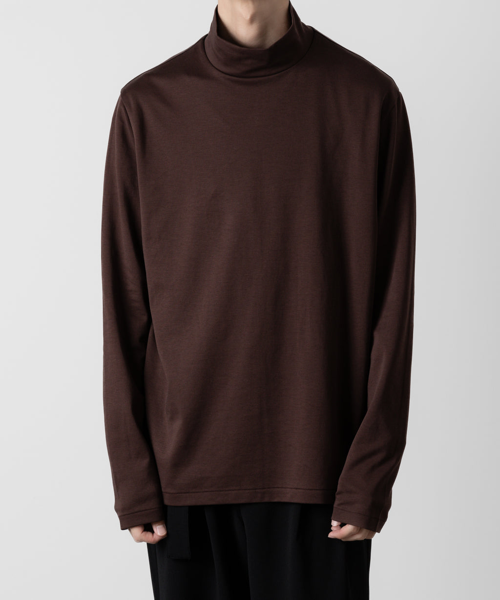 ATTACHMENT アタッチメントのCOTTON DOUBLE FACE SLIM FIT HIGHNECK L/S TEE - BORDEAUX 公式通販サイトsession福岡セレクトショップ