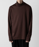 画像をギャラリービューアに読み込む, ATTACHMENT アタッチメントのCOTTON DOUBLE FACE SLIM FIT HIGHNECK L/S TEE - BORDEAUX 公式通販サイトsession福岡セレクトショップ
