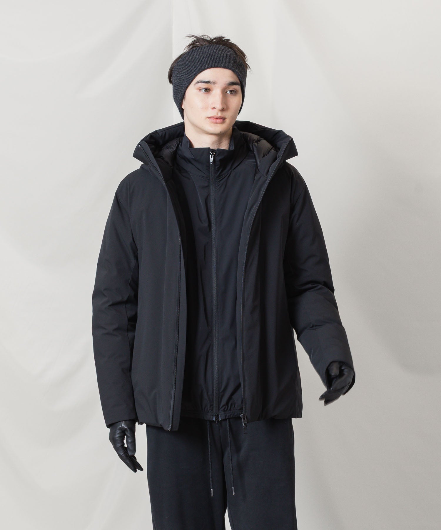 ATTACHMENT アタッチメントの3LAYER LIGHT TAFFETA HOODED DOWN JACKET - BLACKの公式通販サイトsession福岡セレクトショップ
