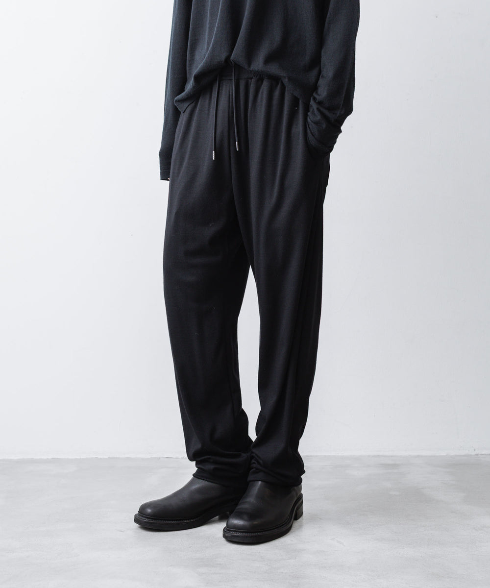 ATTACHMENT アタッチメントの1/60 WOOL SMOOTH SLIM FIT LOUNGE TROUSERS - BLACKの公式通販サイトsession福岡セレクトショップ