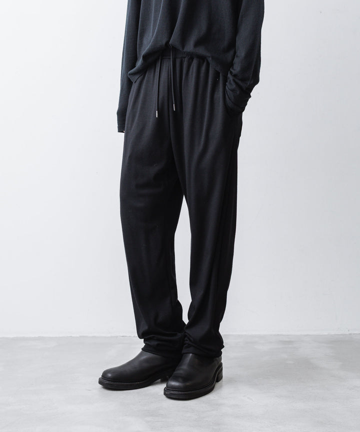 ATTACHMENT アタッチメントの1/60 WOOL SMOOTH SLIM FIT LOUNGE TROUSERS - BLACKの公式通販サイトsession福岡セレクトショップ