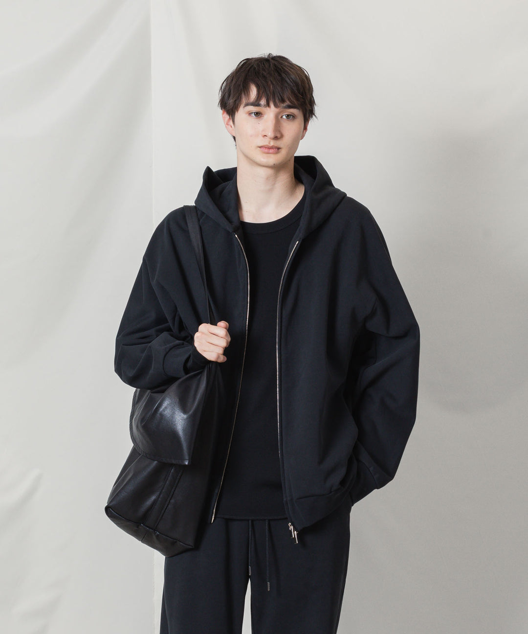 ATTACHMENT アタッチメントのCO STRECH TERRY ZIP UP HOODIE - BLACKの公式通販サイトsession福岡セレクトショップ