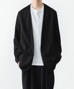 画像をギャラリービューアに読み込む, ATTACHMENT アタッチメントのCOTTON DOUBLE FACE COLLARLESS CARDIGAN - BLACKの公式通販サイトsession福岡セレクトショップ

