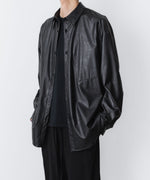 画像をギャラリービューアに読み込む, VEIN-ヴェイン SYNTHETIC LEATHER L/S SHIRTのBLACK 公式通販サイトsession福岡セレクトショップ
