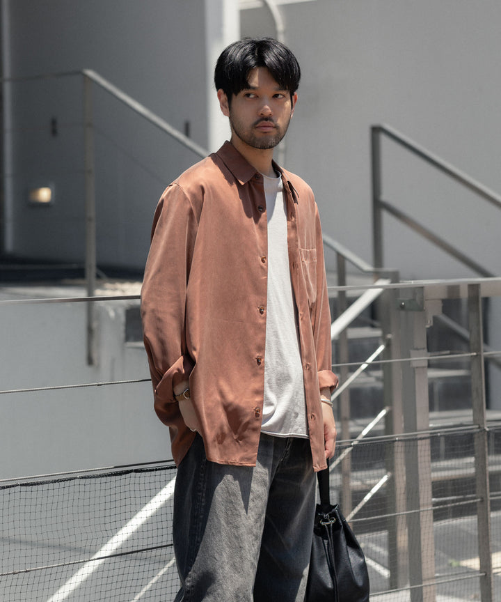 ATTACHMENT アタッチメントのCU/PE FIBRIL SATIN L/S SHIRT - L.BROWNの公式通販サイトsession福岡セレクトショップ