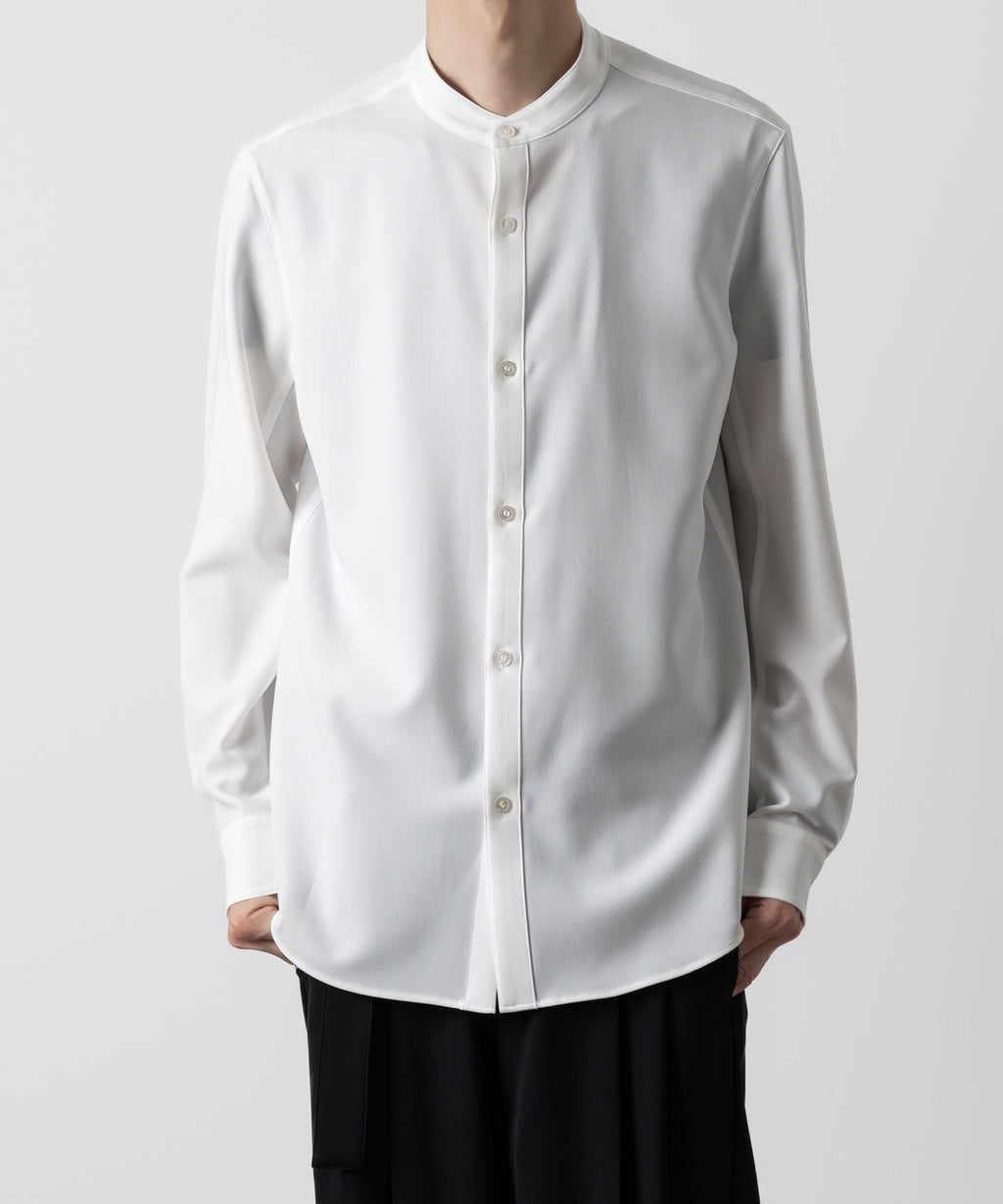 ATTACHMENT アタッチメントのPE STRETCH VIYELLA BAND COLLAR DRESS SHIRT - WHITE 公式通販サイトsession福岡セレクトショップ