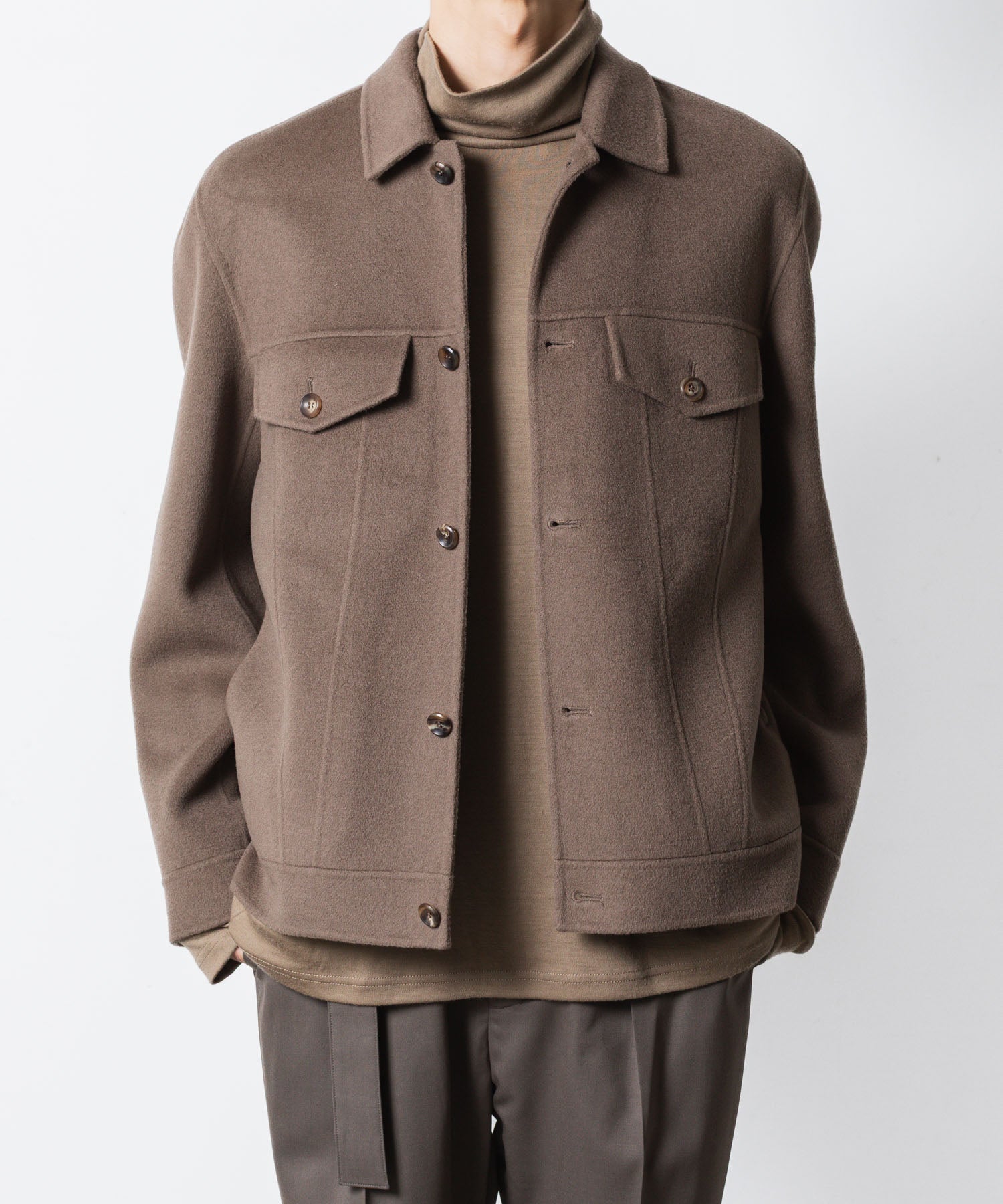 ATTACHMENT アタッチメントのWO/CA DOUBLE FACE BEAVER TRACKER JACKET - KHAKI GRAYの公式通販サイトsession福岡セレクトショップ