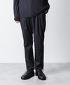 【 ATTACHMENT 】T/W/SI STRETCH GABARDINE REGULAR FIT EASY TROUSERS - D.NAVY