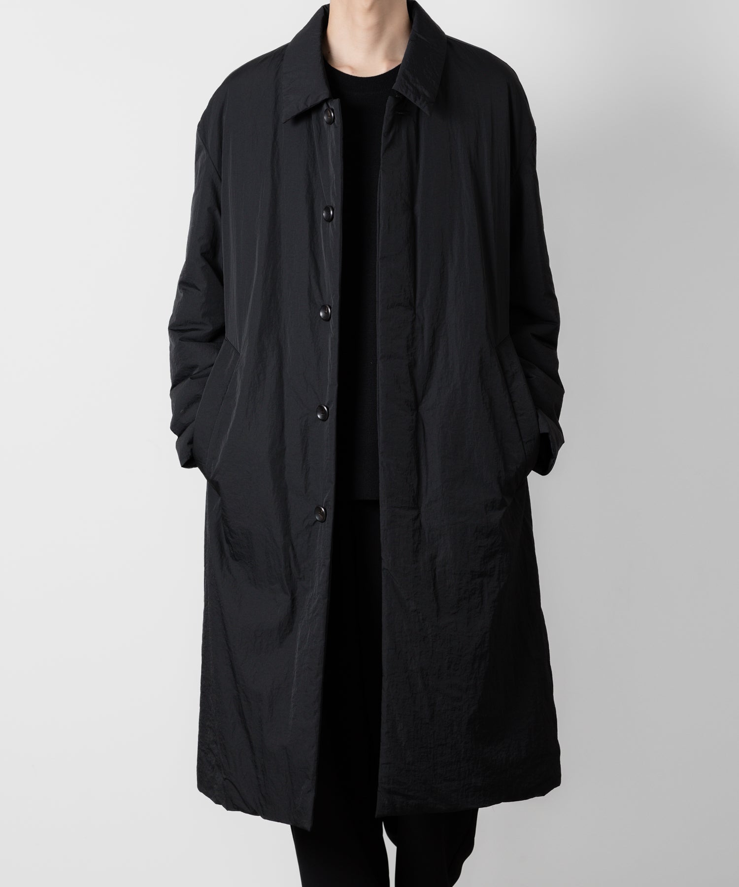 ATTACHMENT アタッチメントのNY TAFFETA PADDING BALLCOLLAR COAT - BLACK 公式通販サイトsession福岡セレクトショップ