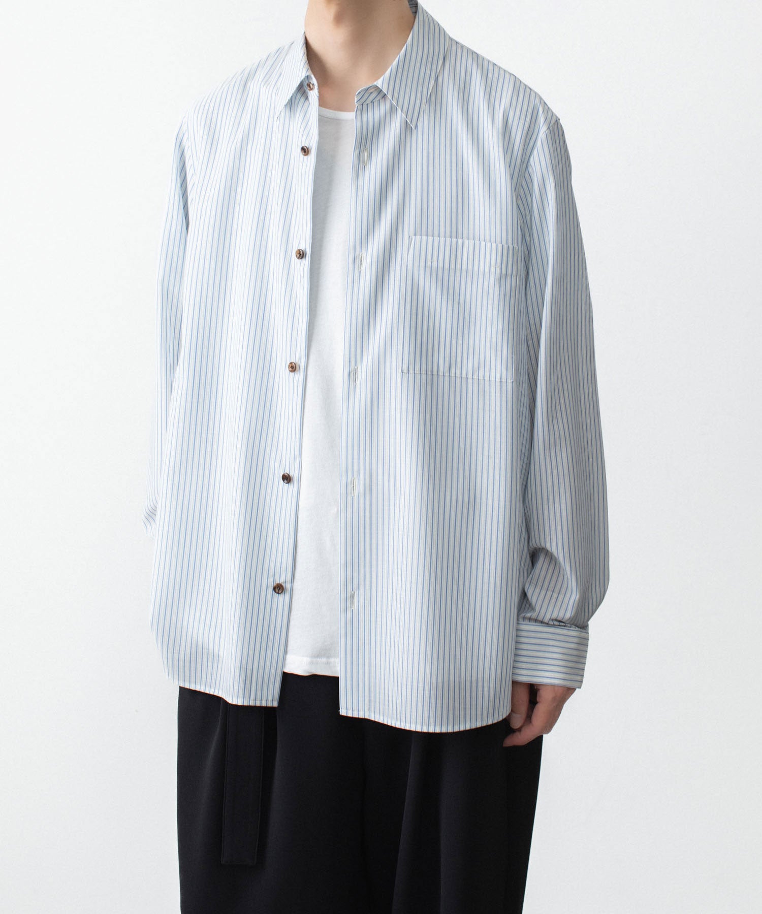 ATTACHMENT /アタッチメント】WO/PE STRIPE L/S SHIRT - S.BLUE | 公式