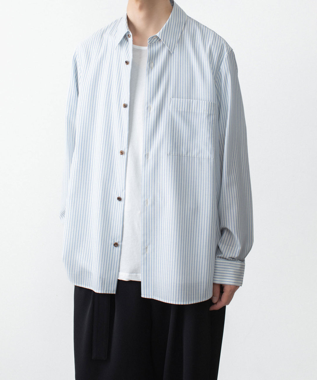 ATTACHMENT アタッチメントのWO/PE STRIPE L/S SHIRT - S.BLUEの公式通販サイトsession福岡セレクトショップ