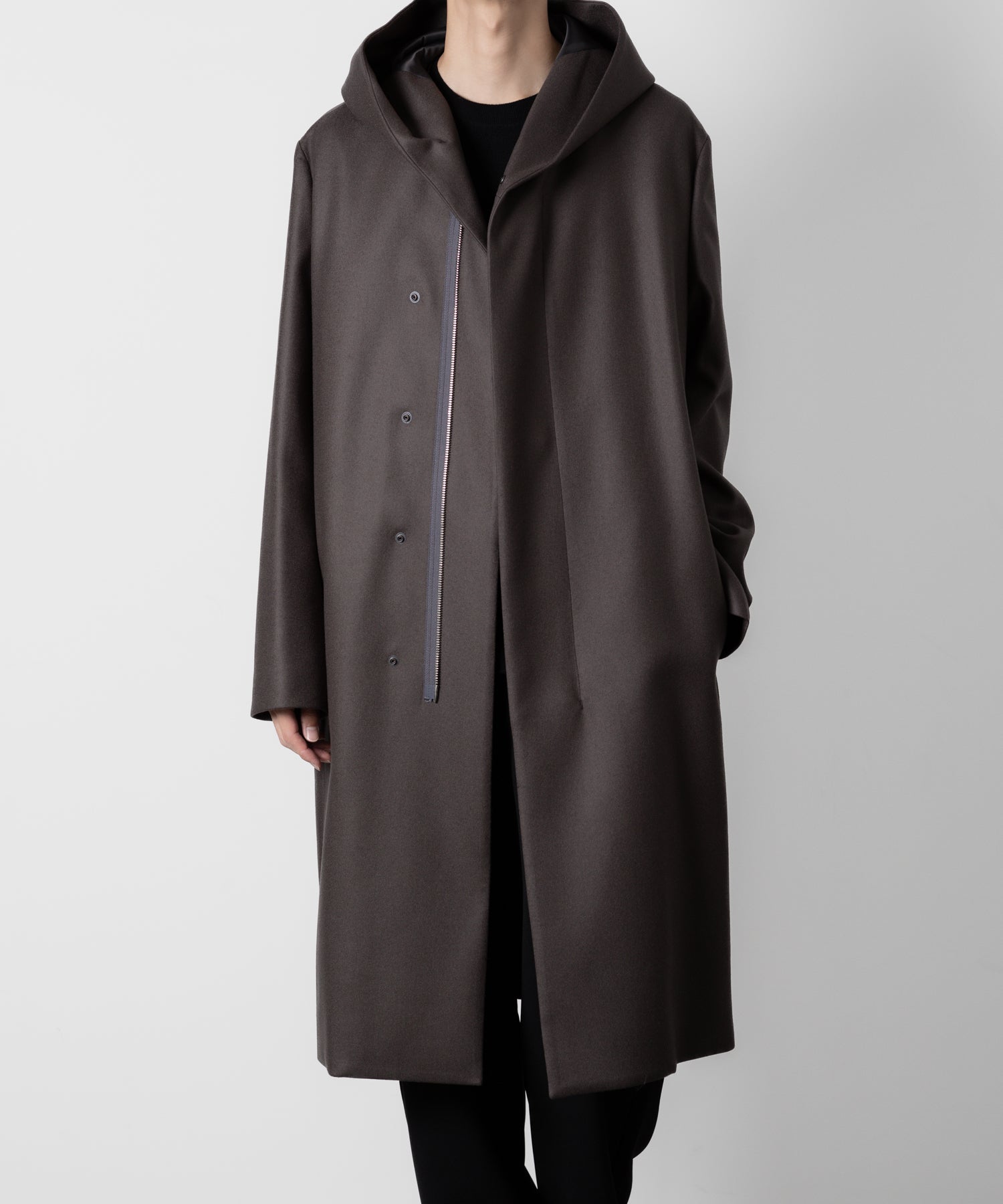 ATTACHMENT アタッチメントの限定2/90 SUPER120S MALTON ZIPUP HOODED COAT - D.KH GRAYの公式通販サイトsession福岡セレクトショップ
