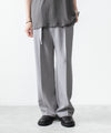 【 ATTACHMENT 】PE STRETCH DOUBLE CLOTH BELTED STRAIGHT TROUSERS - L.GRAY
