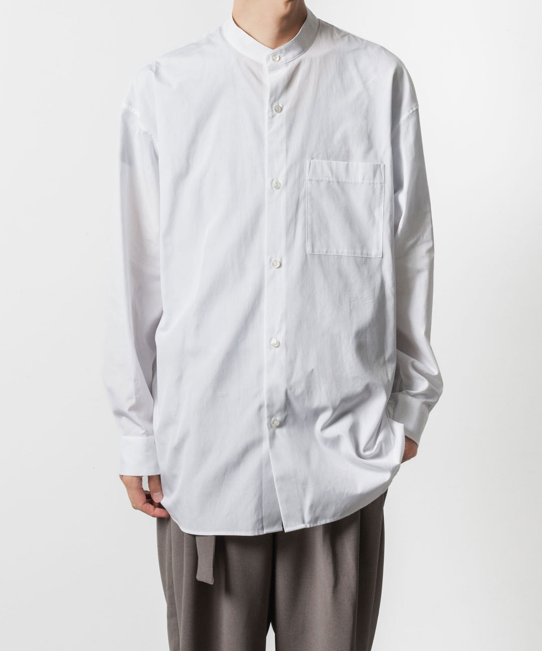ATTACHMENT アタッチメントの140/2 GIZA BROAD BANDCOLLAR L/S SHIRT - WHITEの公式通販サイトsession福岡セレクトショップ