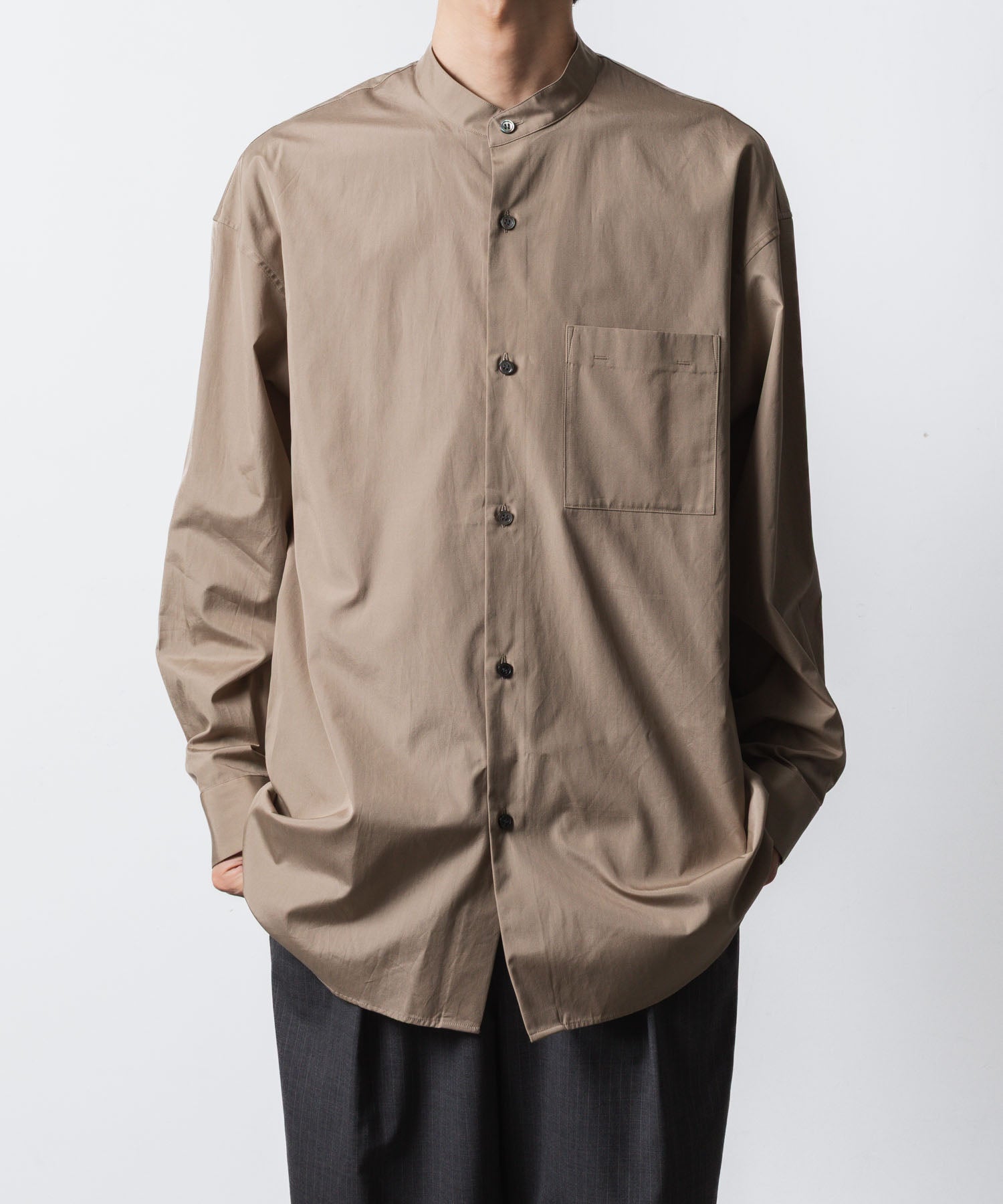 ATTACHMENT アタッチメントの140/2 GIZA BROAD BANDCOLLAR L/S SHIRT - CAMELの公式通販サイトsession福岡セレクトショップ