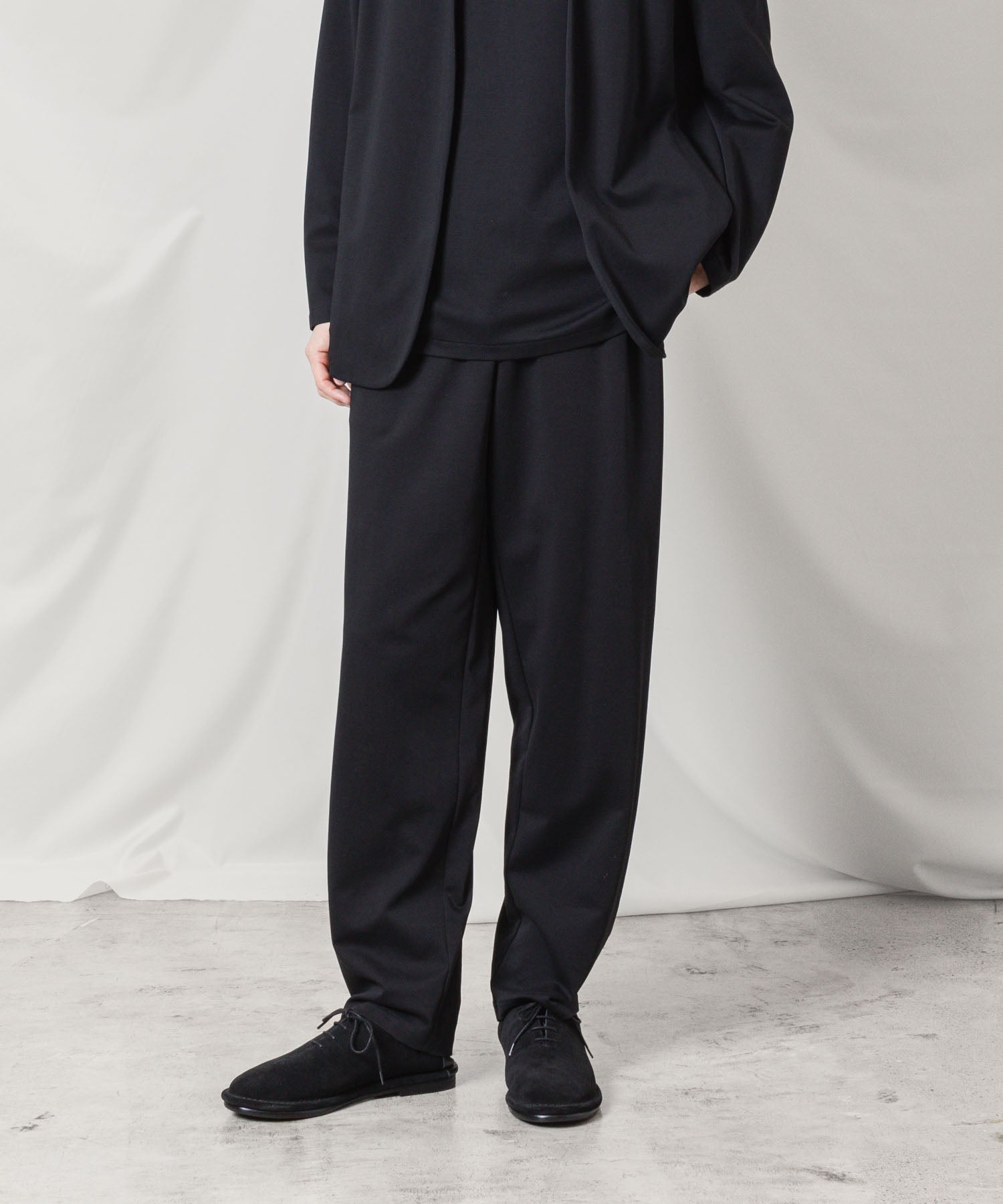 ATTACHMENT アタッチメントのCOTTON DOUBLE FACE LOUNGE TROUSERS - BLACKの公式通販サイトsession福岡セレクトショップ
