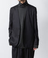 【 ATTACHMENT 】T/W/SI STRETCH GABARDINE COLLARLESS JKT - BLACK
